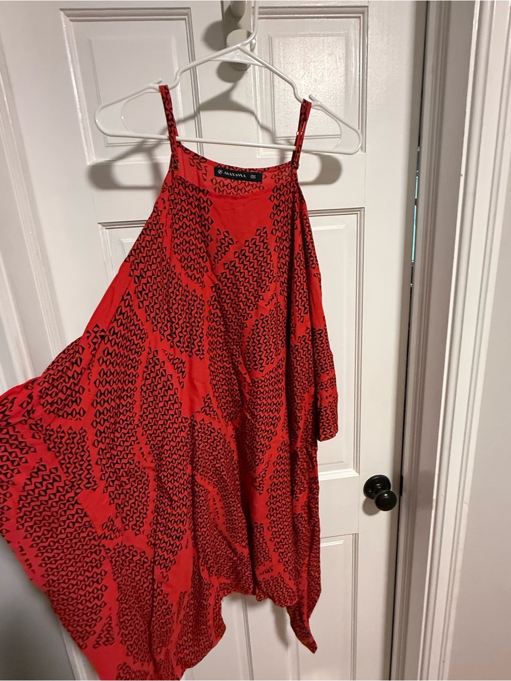 MANALOA Hawaii Red Printed Halter Maxi Dress